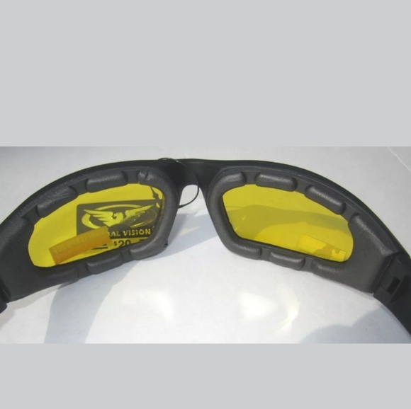 Padded yellow motorcycle glasses weekend warrior - Picture 3 of 5